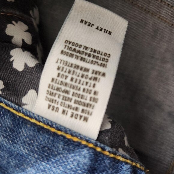 Lucky Brand Jeans Mens 32x30 Blue Distressed Riley Jean Made USA Straight Leg - Picture 10 of 16